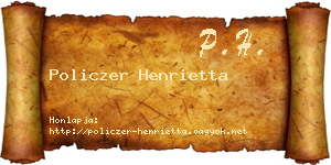 Policzer Henrietta névjegykártya